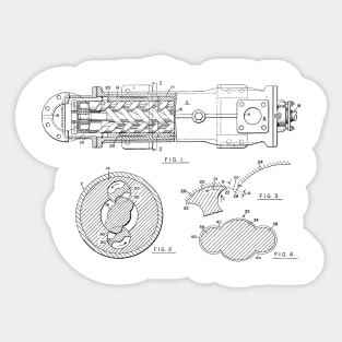 Screw Pump Vintage Patent Hand Drawing Sticker